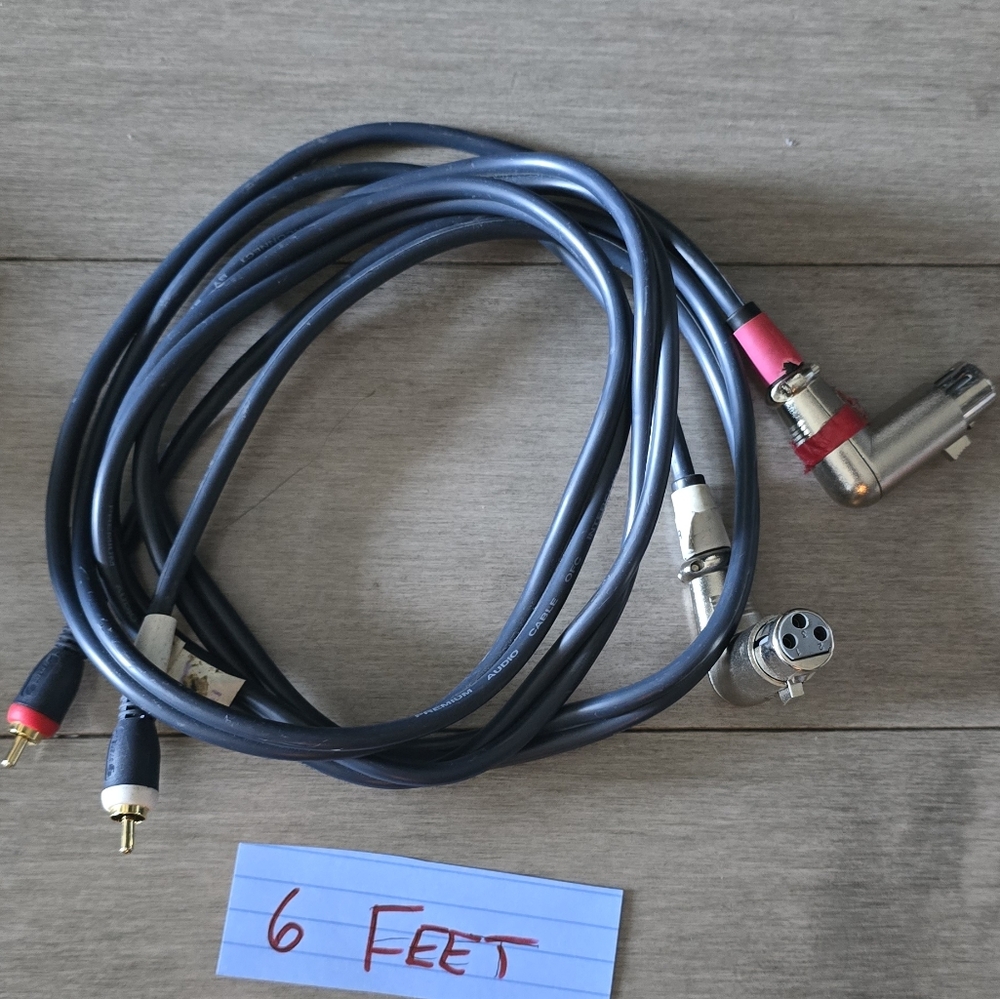 6 Feet Audio Cable with Connectors RCA TO XLR (FEMALE) 90 DEGREE